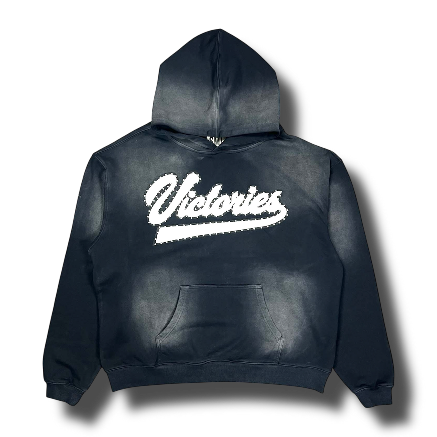 Victories Chenille Hoodie in Washed Black