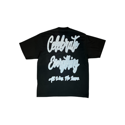 Celebrate Everything Rhinestone Tee in Black