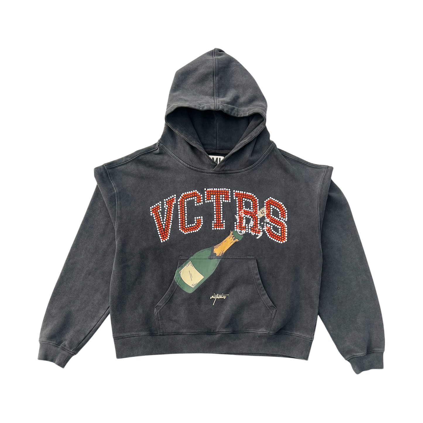 VCTRS Bling Hoodie in Washed Black