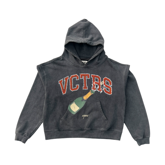 VCTRS Bling Hoodie in Washed Black